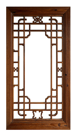 中式木质窗格设计图片