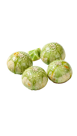 绿色糯米团子点缀芝麻
