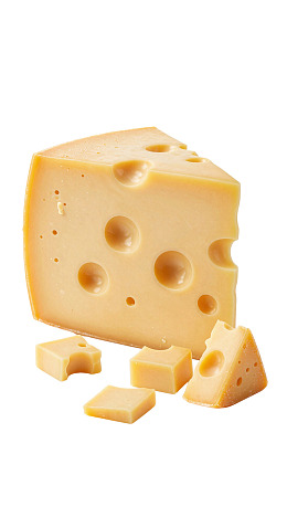 奶酪块与切片特写图片