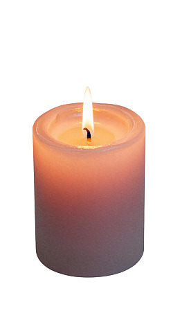 燃烧的粉色圆柱形蜡烛