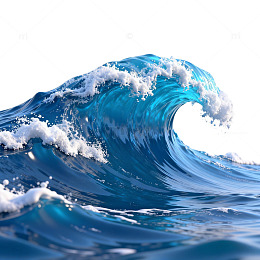 蓝色海浪波涛汹涌海潮素材