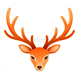 卡通鹿头插画设计素材