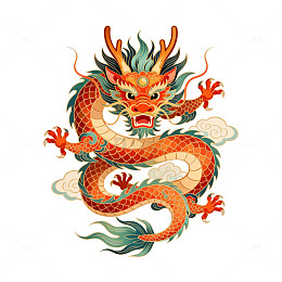 传统中国龙图案插画