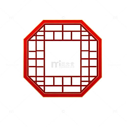 中国风传统窗格图案装饰素材