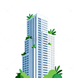 绿色城市建筑插画