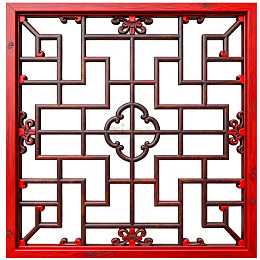 中式古典窗格图案装饰素材