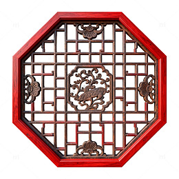 传统中式雕花窗格装饰素材