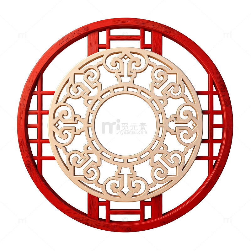 中式传统窗格装饰图案