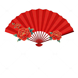传统中国风扇子图案装饰素材