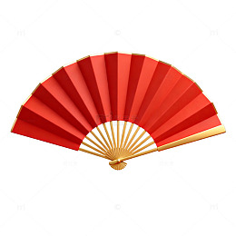 红色折扇传统中国文化元素