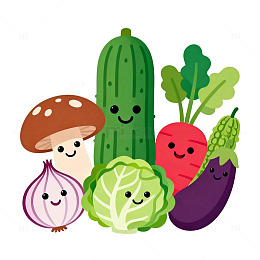 卡通蔬菜插画设计素材