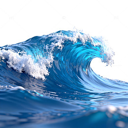 海浪波涛汹涌蓝色海洋