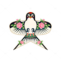 中国风传统花鸟风筝图案设计