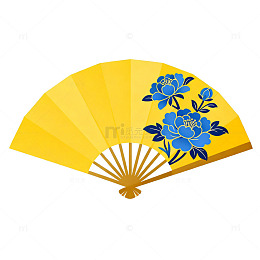 黄色折扇图案设计素材
