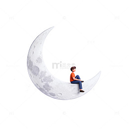 梦幻月夜人物插画