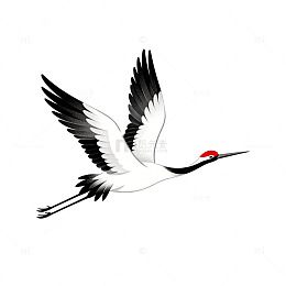 简约风飞翔仙鹤矢量插画