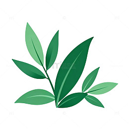 简约风绿叶植物图标设计元素