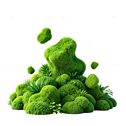 绿色苔藓植物艺术造型设计素材