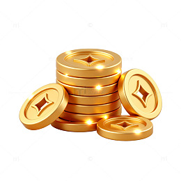 金色硬币财富象征