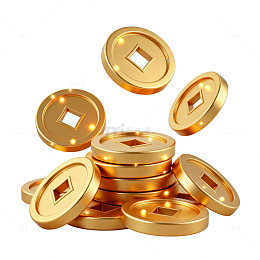 金色硬币堆叠动画效果
