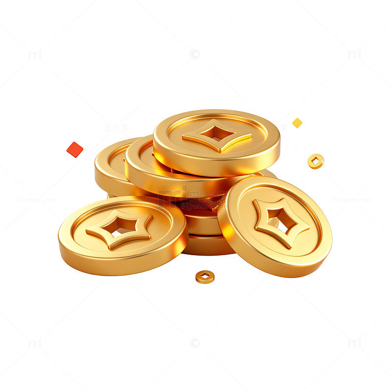 金色硬币财富象征