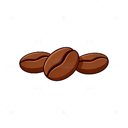 卡通咖啡豆图案插画素材