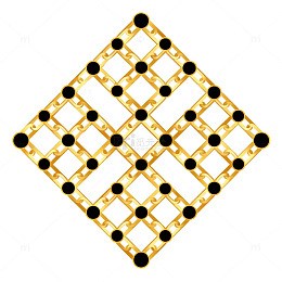 金色棋盘图案设计素材