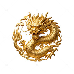 金色中国龙雕塑艺术