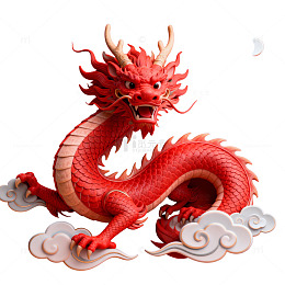 红色中国龙纸艺艺术作品
