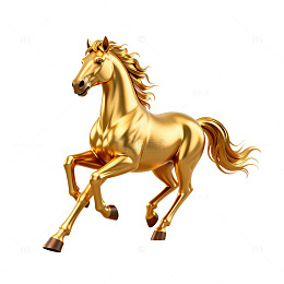金光闪闪骏马雕塑