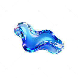 蓝色玻璃质感流体艺术