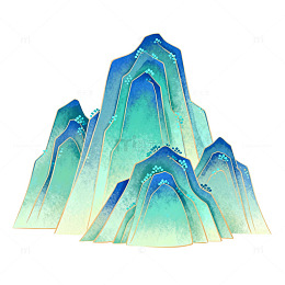 水墨风格山水画装饰元素