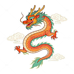 中国传统龙图腾插画