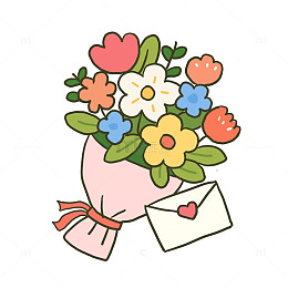 白色情人节花束免抠元素