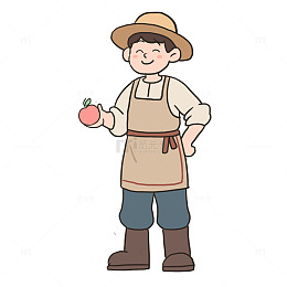 五一劳动节农民卡通免抠元素