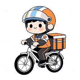 手绘外卖员人物元素