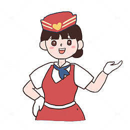 五一劳动节空姐免抠元素
