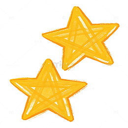 浅叠色手绘风双五角星元素