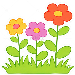 卡通花朵矢量图