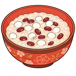 红豆糯米粥卡通插画