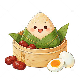 可爱卡通粽子插画设计素材