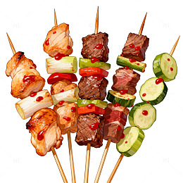美食烤肉串插画