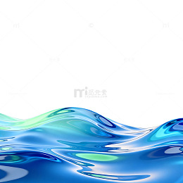 蓝绿色调波纹抽象艺术图片