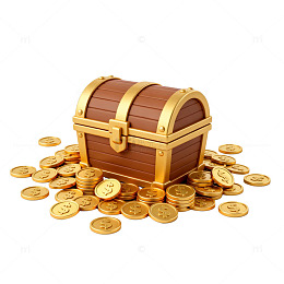 金色宝箱金币卡通图片