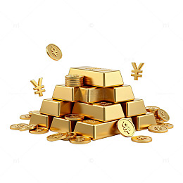金色财富堆叠金币金条