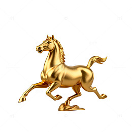 金色骏马雕像艺术素材