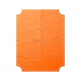 橙色褶皱纸片设计元素