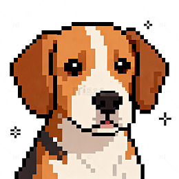 像素狗卡通头像插画素材