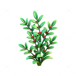 卡通风格绿色植物插画素材