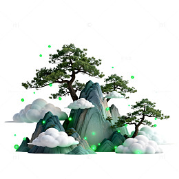 山水画风光艺术CG插画